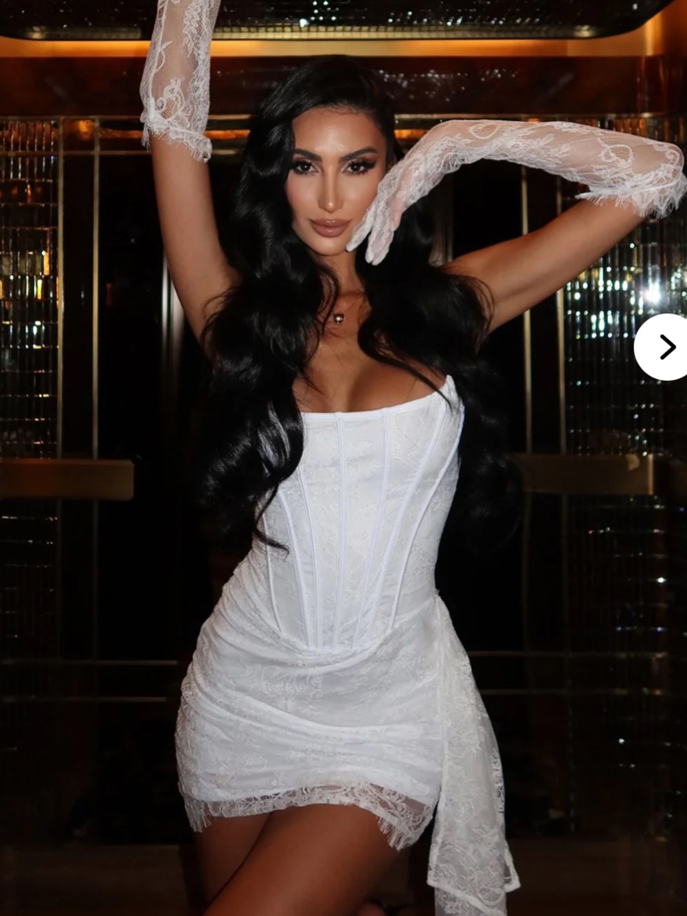 NWT Fashion Nova Always Sweet Corset Mini Dress White Lace - Picture 4 of 8